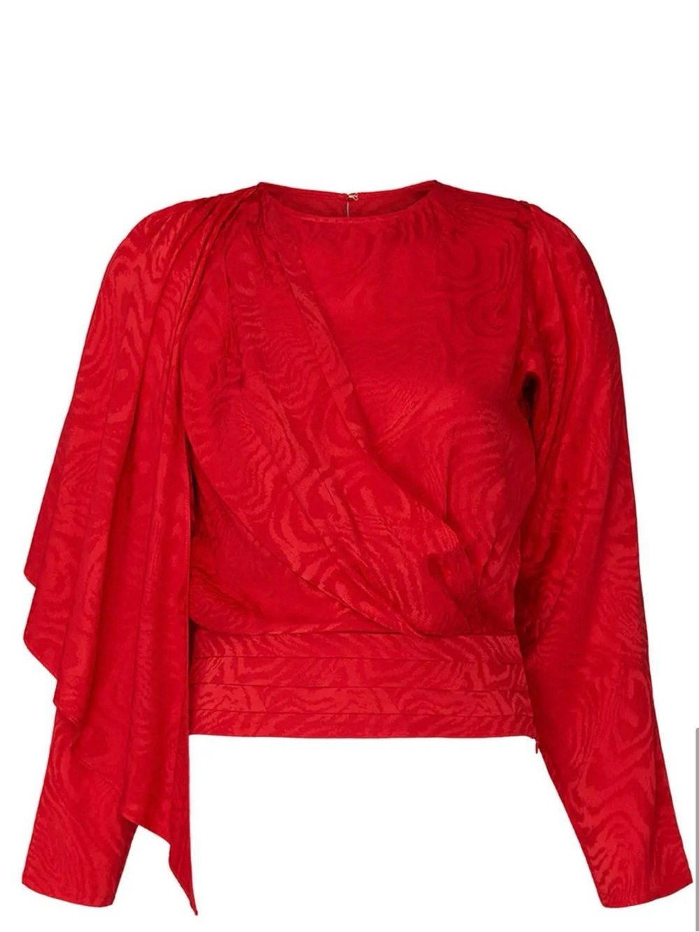 Ronny Kobo Red Silk Monet Long Sleeve Top NWT Sz Large